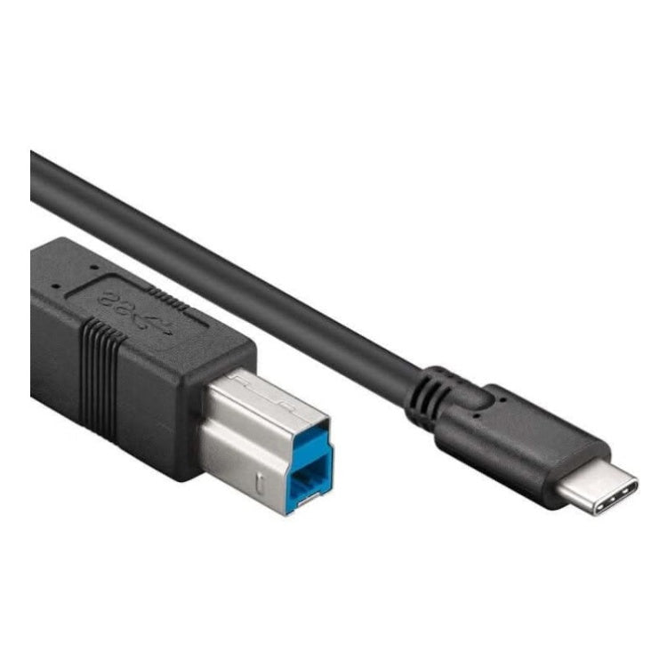 USB-C-B-3.0-1.8 USB 3.0 kabel - USB-C naar USB-B - 1,8 meter - Zwart