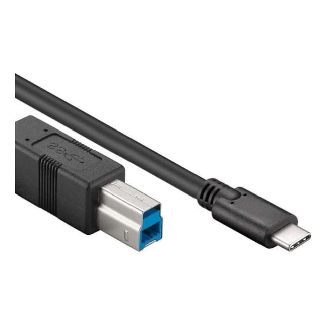 USB-C-B-3.0-1 USB 3.0 kabel - USB-C naar USB-B - 1 meter - Zwart