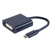 USB-C-DVI 15 cm USB-C naar DVI Adapter - DP Alt Mode - 1920 x 1200 @ 60Hz-| Zwart
