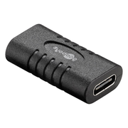 USB-C-KF USB-C naar USB-C koppelstuk - USB 3.1 - Tot 10 Gbit/s - PD 60 watt - Zwart