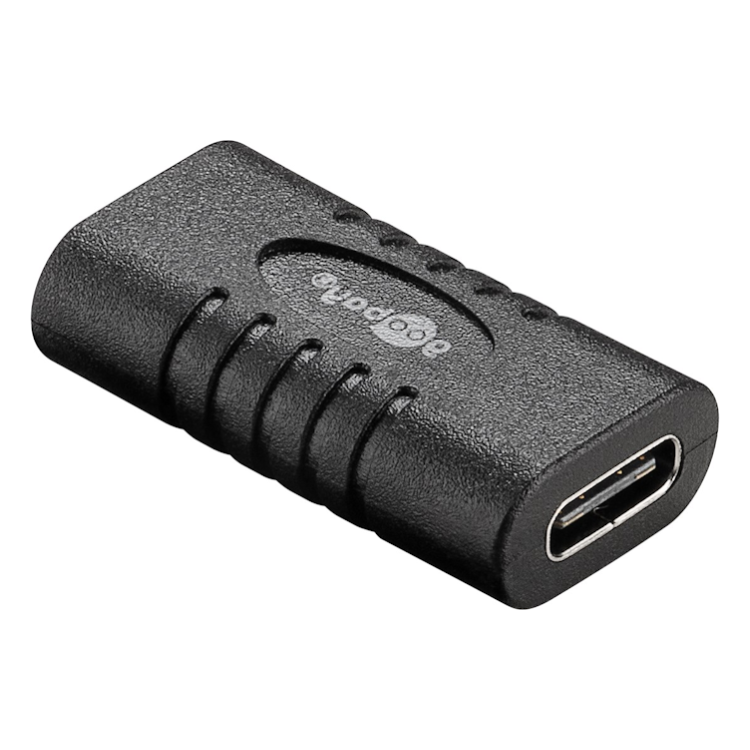 USB-C-KF USB-C naar USB-C koppelstuk - USB 3.1 - Tot 10 Gbit/s - PD 60 watt - Zwart