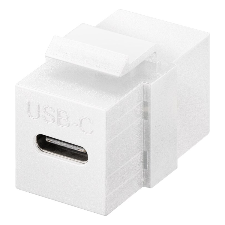 USB-C-KS-WT USB C keystone - USB C female naar USB C female USB 3.2 - 10 Gbit - PD 100 watt - Wit