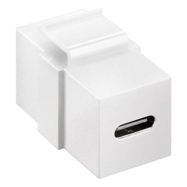 USB-C-KS-WT USB C keystone - USB C female naar USB C female USB 3.2 - 10 Gbit - PD 100 watt - Wit