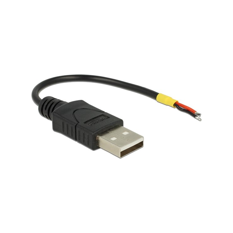 USB2.0-2DR USB 2.0 stekker met 2-aderig kabeluiteinde - vermogensdraad - USB A male
