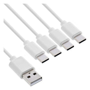 USB2.0-4in1-0.5+4x-WT 50 cm USB 4-in-1 Y-laadkabel - USB-A naar 4x USB-C - Wit