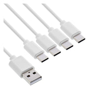 USB2.0-4in1-1+4x-WT 1 meter USB 4-in-1 Y-laadkabel - USB-A naar 4x USB-C - Wit
