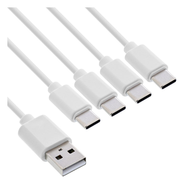 USB2.0-4in1-2+4x-WT 2 meter USB 4-in-1 Y-laadkabel - USB-A naar 4x USB-C - Wit