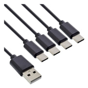 USB2.0-4in1-2+4x-ZW 2 meter USB 4-in-1 Y-laadkabel - USB-A naar 4x USB-C
