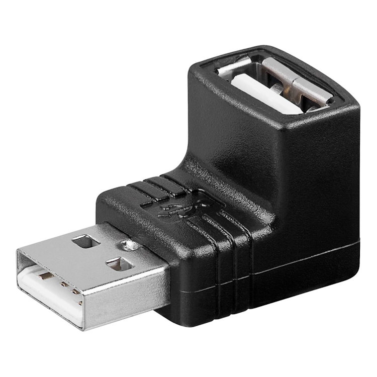 USB2.0-A-H USB 2.0 male naar USB 2.0 female haakse adapter 90°