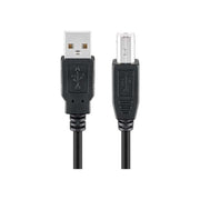 USB2.0-AB-0.25 USB A naar USB B kabel - USB 2.0 - 25 cm - Zwart