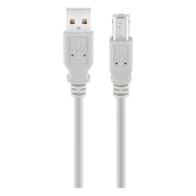USB2.0-AB-1.8-G USB A naar USB B kabel - USB 2.0 - 1.8 meter - Grijs