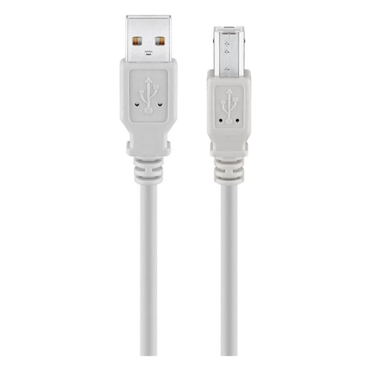 USB2.0-AB-1.8-G USB A naar USB B kabel - USB 2.0 - 1.8 meter - Grijs