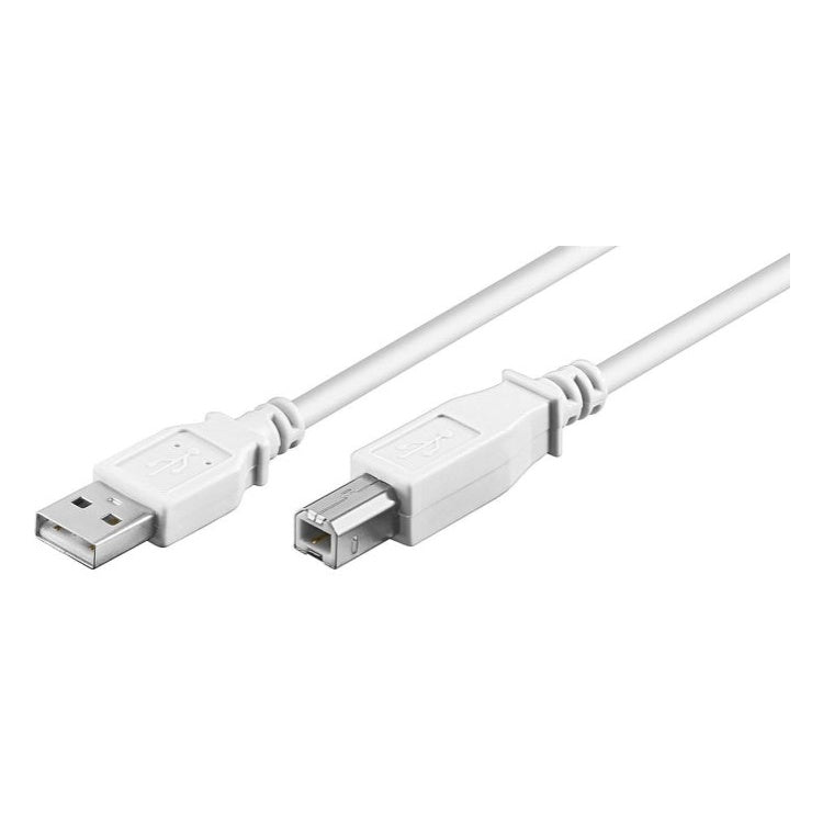 USB2.0-AB-3-WT USB A naar USB B kabel - USB 2.0 - 3 meter - Wit