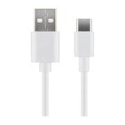USB2.0-C-3-W USB 2.0 snellaadkabel met Sync, 15 Watt - USB A naar USB C - 3 meter, Wit (Goobay)
