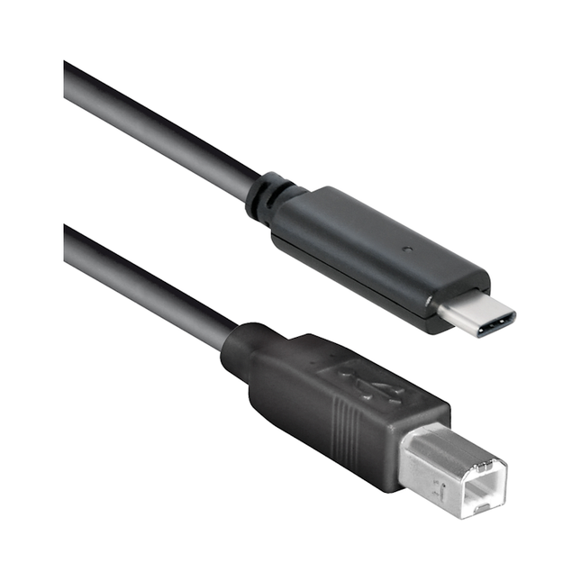 USB2.0-C-B-5 USB-C naar USB-B kabel - USB2.0 - Tot 1A - 5 meter - Zwart