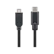 USB2.0-MC-C-3 3 meter Micro-USB naar USB C Snellaadkabel met Sync - USB 2.0 - Zwart - S-conn