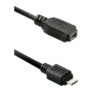 USB2.0-MC-MN-0.2 Transmedia Micro-USB (m) naar Mini-USB (v) verloop - 20 cm - USB 2.0 - Zwart