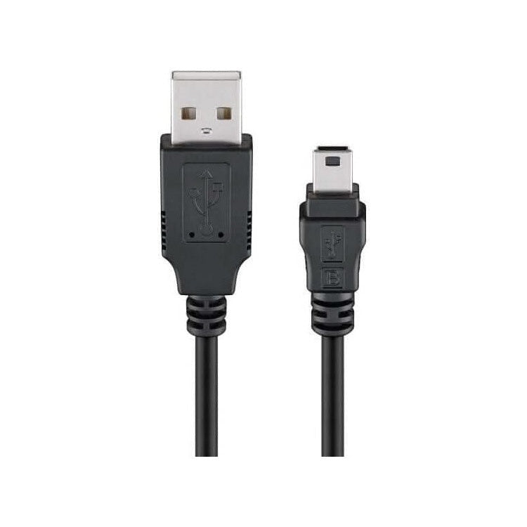 USB2.0-MN-0.3 USB A naar Mini-USB kabel - USB 2.0 - Zwart - 30 cm (Maxtrack)