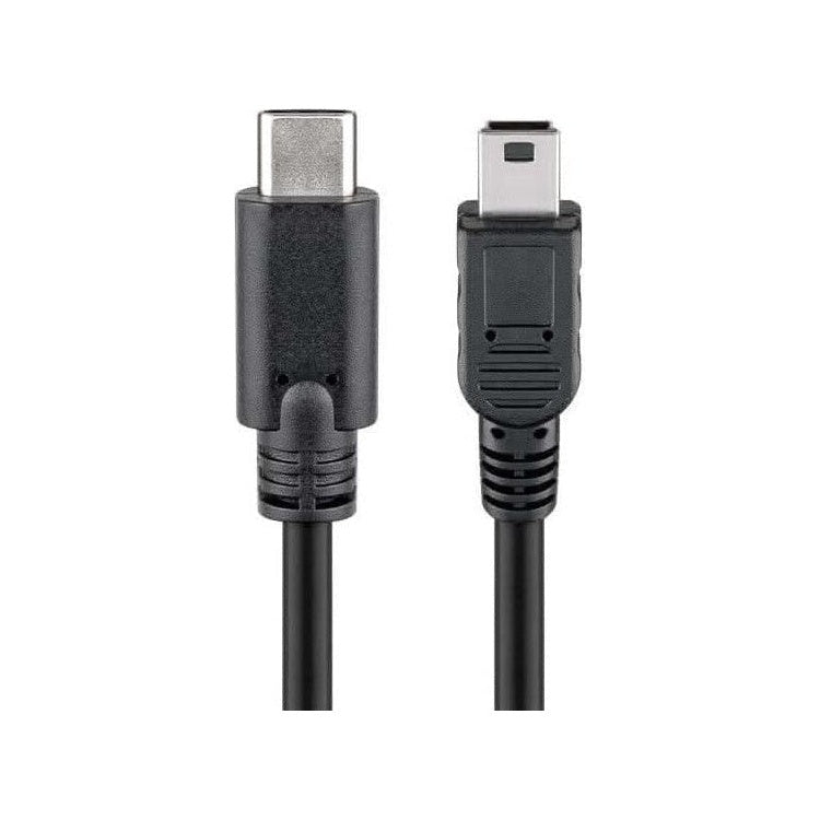 USB2.0-MN-C-0.5 Goobay Mini-USB naar USB-C verloopkabel - 50 cm - USB 2.0 - Zwart