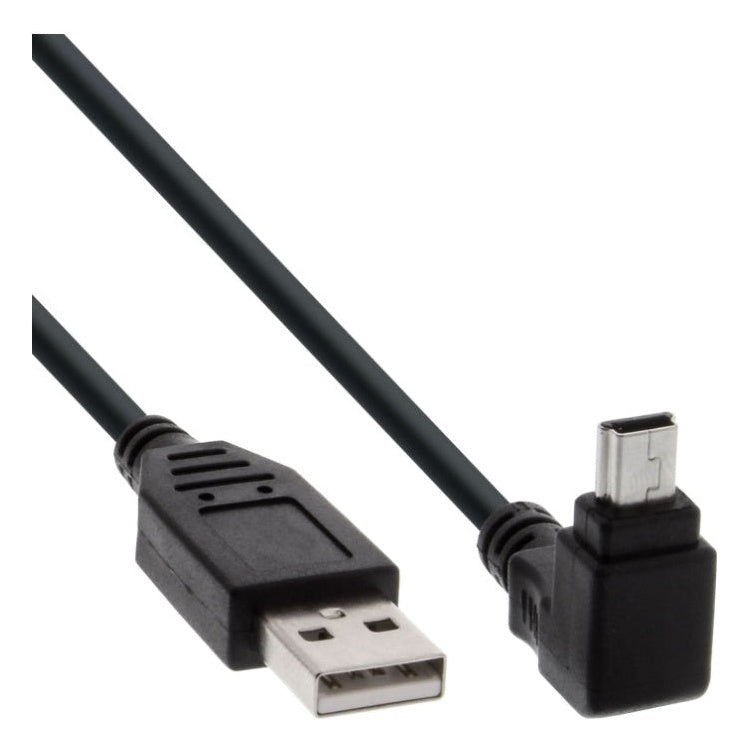 USB2.0-MN-HB-0.5 USB-A naar Mini-USB kabel 90° omhoog - 50 cm - Zwart - USB-2.0 - InLine®