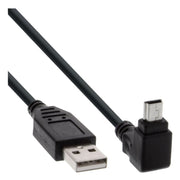 USB2.0-MN-HB-1 USB-A naar Mini-USB kabel 90° omhoog - 1 meter - Zwart - USB-2.0 - InLine®