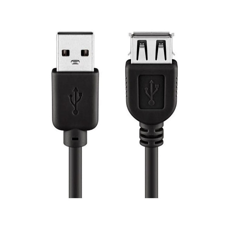 USB2.0-V-0.3 USB 2.0 verlengkabel - Male USB A naar female USB A - 30 cm - Zwart