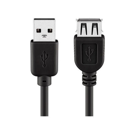 USB2.0-V-1.8 USB 2.0 verlengkabel - Male USB A naar female USB A - 1,8 meter - Zwart