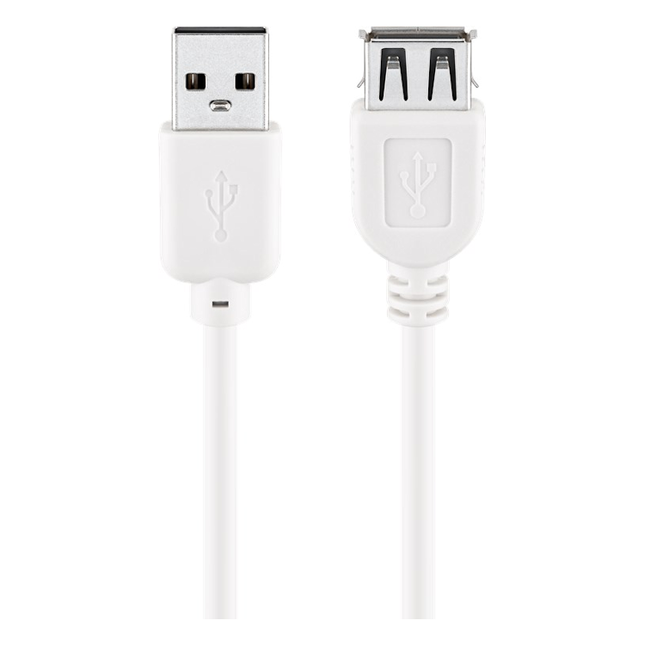 USB2.0-V-1-WT USB 2.0 verlengkabel - Male USB A naar female USB A - 1 meter - Wit