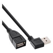 USB2.0-V-2-H USB 2.0 male naar USB 2.0 female - Horizontaal haakse verloopkabel - 2 meter