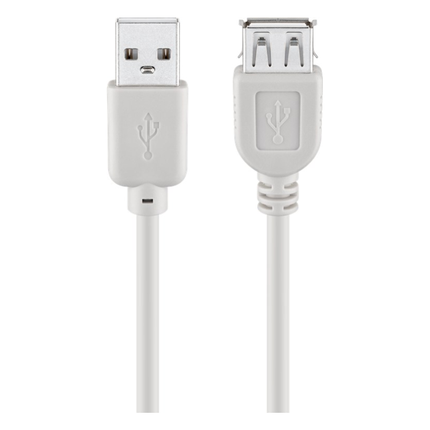 USB2.0-V-5-G USB 2.0 verlengkabel - Male USB A naar female USB A - 5 meter - Grijs