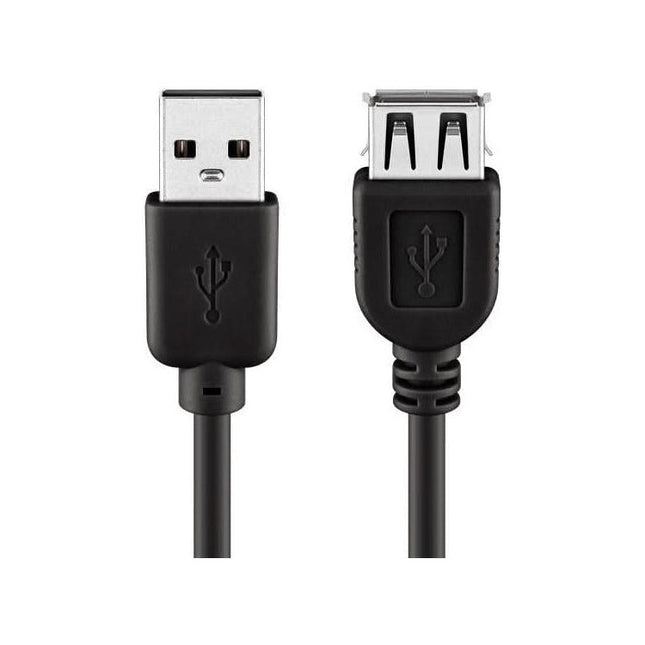 USB2.0-V-5 USB 2.0 verlengkabel - Male USB A naar female USB A - 5 meter - Zwart