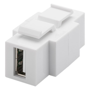 USB2A-2W-KS-WT USB keystone - Tweezijdig - USB A female naar USB B female USB 2.0 - Wit