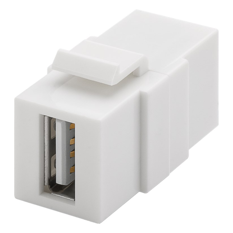 USB2A-KS-WT USB A keystone - USB A female naar USB A female USB 2.0 - Wit