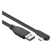 USB3.0-C-H-0.5 USB-C naar USB-A - Haaks links/rechts - USB 3.0 - 50 cm - Zwart