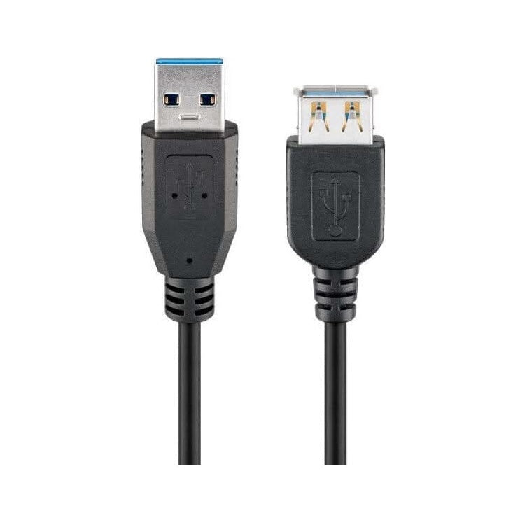 USB3.0-V-3 USB A naar USB A verlengkabel - USB 3.0 - Zwart - 3 meter