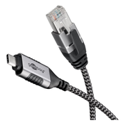 USB31C-RJ45-SLIM-2 2 meter premium Slimline USB-C naar RJ45 LAN-kabel - USB 3.0 - CAT6 - F/UTP - Zwart