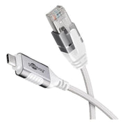 USB31C-RJ45-SLIM-W-5 5 meter premium Slimline USB-C naar RJ45 LAN-kabel - USB 3.0 - CAT6 - F/UTP - Wit