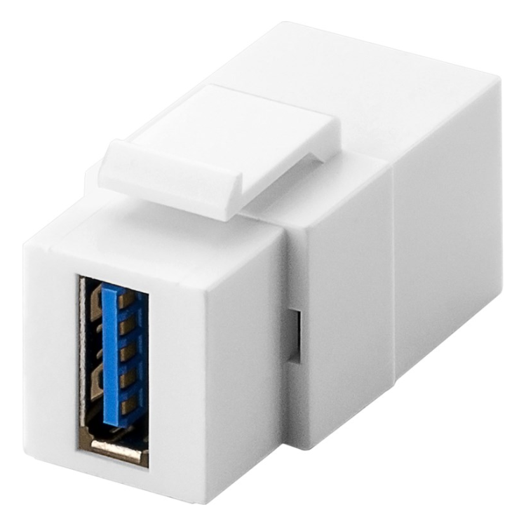 USB3A-KS-WT USB A keystone - USB A female naar USB A female USB 3.0 - Wit