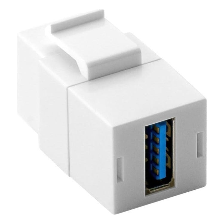USB3A-KS-WT USB A keystone - USB A female naar USB A female USB 3.0 - Wit
