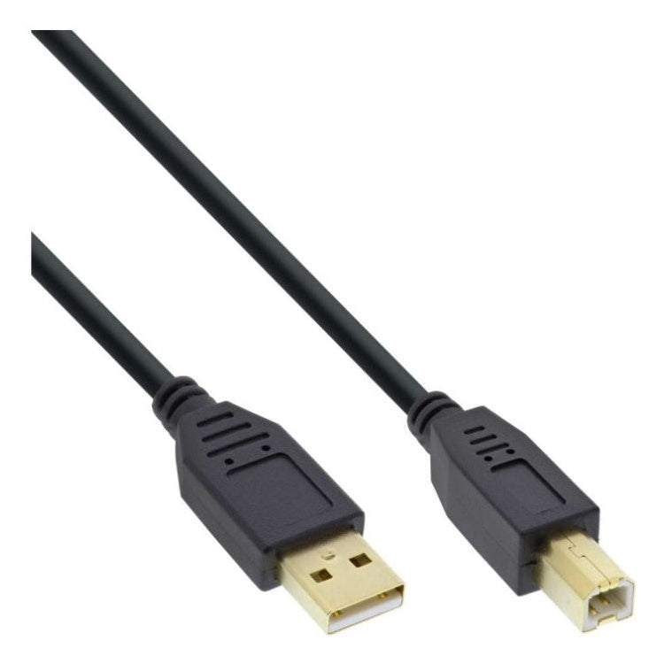 USBF2.0-AB-5-GP USB A naar USB B kabel verguld - USB 2.0 - 5 meter - Zwart