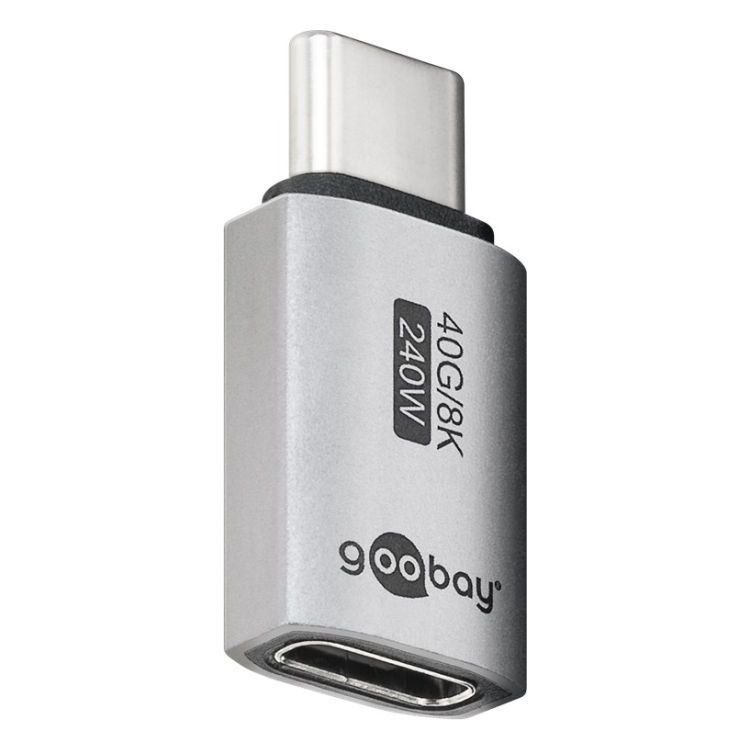 USBS-C-4.0-40g-240w-5 Poortbeschermer USB-C - USB4 40 Gbps - PD 240W - 8K/60 Hz - Aluminium