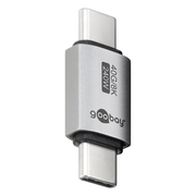 USBS-C-4.0-40g-240w-6 Koppelstuk USB-C - USB-C (m) naar USB-C (m) - USB4 40 Gbps - PD 240W - 8K 60Hz - aluminium