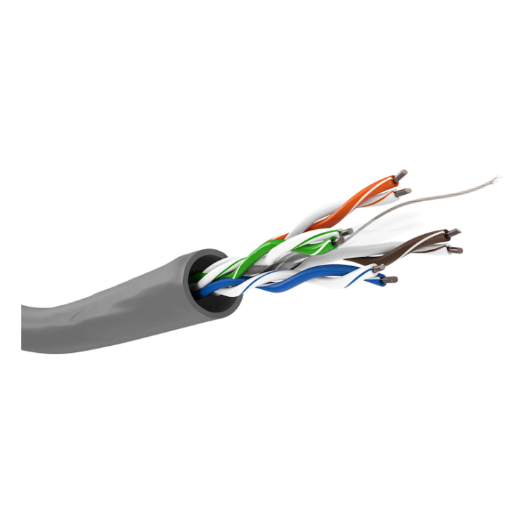 UU-SO-C6A-R-100-G Cat 6 U/UTP netwerkkabel - 100 meter op rol - Stug - Grijs