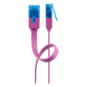 UUF-C6AC-0.5-RZ 50 cm Cat 6a U/UTP platte netwerkkabel - 100% koper - Roze