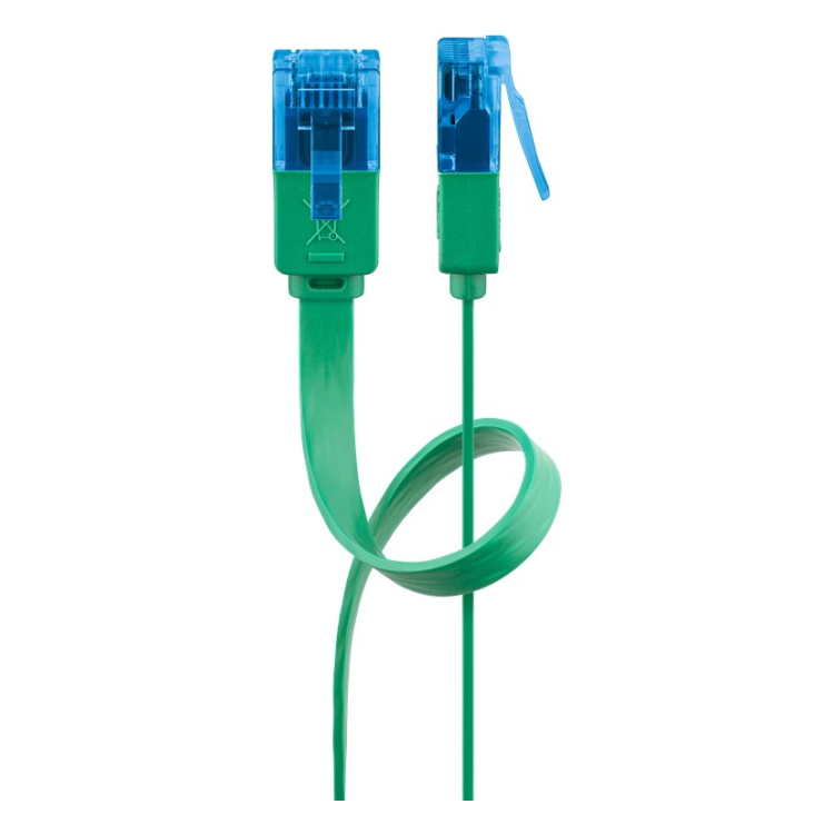UUF-C6AC-3-GR 3 meter Cat 6a U/UTP platte netwerkkabel - 100% koper - Groen