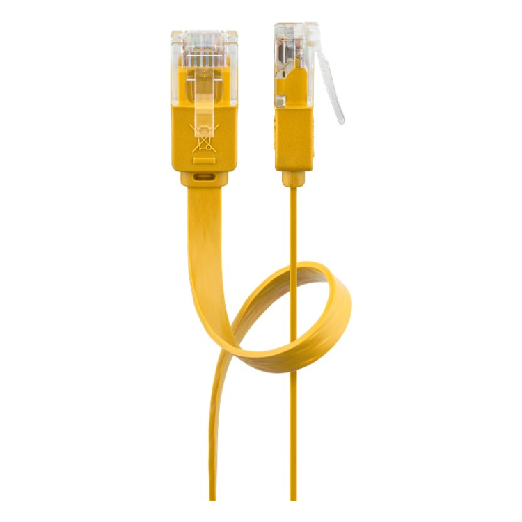 UUF-C6C-0.5-GL 50 cm Cat 6 U/UTP platte netwerkkabel - 100% koper - Geel