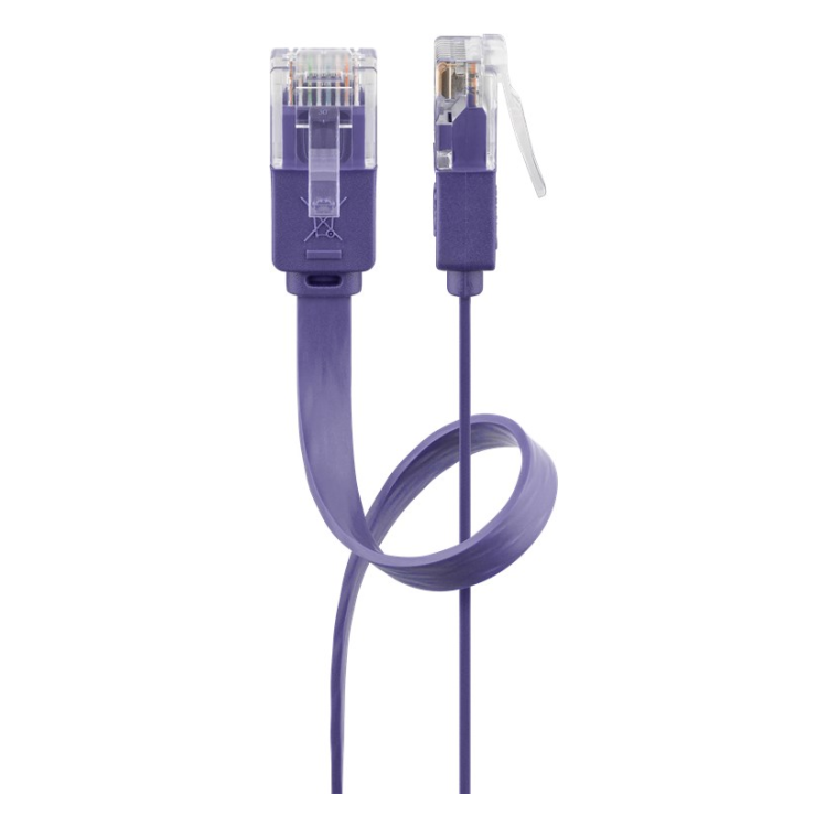 UUF-C6C-2-P 2 meter Cat 6 U/UTP platte netwerkkabel - 100% koper - Paars