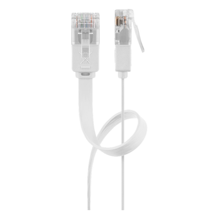 UUF-C6C-7-W Kopie van 7 meter Cat 6 U/UTP platte netwerkkabel - 100% koper - Wit