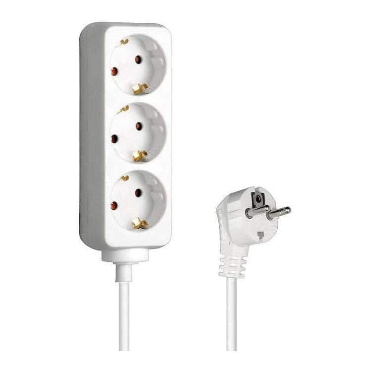 VD-3-1.5M-WT 230 volt 3-voudig verdeeldoos 1.5 meter  - Wit