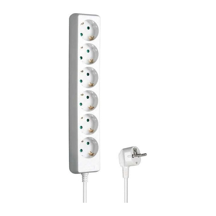 VD-6-10M-WT 230 volt 6-voudig verdeeldoos -  10 meter- wit
